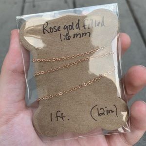 ROSE GOLD FILLED CHAIN (1.6 mm, 12 inches, 1 foot)